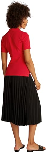 Tommy Hilfiger Damen Poloshirt Kurzarm 1985 Pique Slim Fit, Rot (Primary Red), L von Tommy Hilfiger