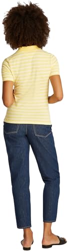 Tommy Hilfiger Damen Poloshirt Kurzarm 1985 Pique Slim Fit, Mehrfarbig (Citronella/Ecru STP), M von Tommy Hilfiger