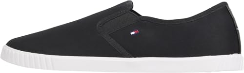 Tommy Hilfiger Damen Slipper Sneaker Canvas Slip-On ohne Schnüren, Blau (Space Blue), 36 von Tommy Hilfiger