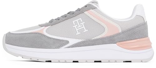 Tommy Hilfiger Damen Runner Sneaker Casual Fashion Mix Elegant, Beige (Grey Whisper), 39 von Tommy Hilfiger