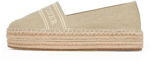 Tommy Hilfiger Damen Espadrilles Denim Platform mit Plateau, Beige (Horseradish), 41 von TOMMY HILFIGER