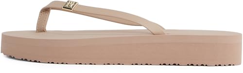 Tommy Hilfiger Damen Flip Flops Elevated Chic Beach Sandal mit Plateau, Braun (Claystone), 37 von Tommy Hilfiger