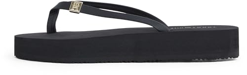 Tommy Hilfiger Damen Flip Flops Elevated Chic Beach Sandal mit Plateau, Schwarz (Black), 40 von Tommy Hilfiger