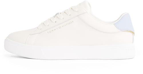 Tommy Hilfiger Damen Court Sneaker Essential Low Top, Elfenbein (Ancient White), 40 von Tommy Hilfiger
