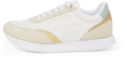 Tommy Hilfiger Damen Runner Sneaker Essential Sportlich, Mehrfarbig (Ancient White/Muslin), 40 von Tommy Hilfiger