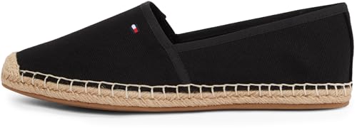 Tommy Hilfiger Damen Espadrilles Flag Canvas mit Logo, Schwarz (Black), 38 von TOMMY HILFIGER