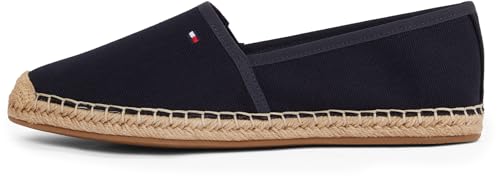 Tommy Hilfiger Damen Espadrilles Flag Canvas mit Logo, Blau (Space Blue), 39 von TOMMY HILFIGER