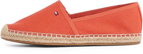 Tommy Hilfiger Damen Espadrilles Flag Canvas mit Logo, Orange (Rustic Clay), 40 von TOMMY HILFIGER