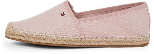 Tommy Hilfiger Damen Espadrilles Flag Canvas mit Logo, Rosa (Foggy Pink), 39 von TOMMY HILFIGER