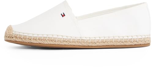 Tommy Hilfiger Damen Espadrilles Flag Canvas mit Logo, Weiß (Ecru), 40 von TOMMY HILFIGER