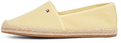Tommy Hilfiger Damen Espadrilles Flag Canvas mit Logo, Gelb (Meringue), 39 von TOMMY HILFIGER