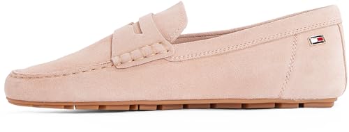 Tommy Hilfiger Damen Driver Schuh Flag Soft Suede Loafer Elegant, Braun (Claystone), 36 von Tommy Hilfiger