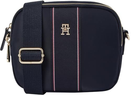Tommy Hilfiger Damen Umhängetasche Poppy Camera Bag Breiter Tragegurt, Blau (Space Blue Corp), Einheitsgröße von TOMMY HILFIGER