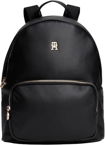 TOMMY HILFIGER Damen Popette Soft Dome Backpack Aw0aw17652 Rucksack, Black (Black) von Tommy Hilfiger