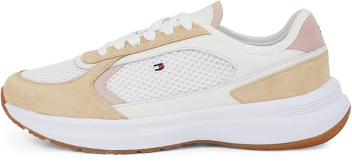 Tommy Hilfiger Damen Runner Sneaker Sporty Low Top, Beige (Clayed Pebble), 41 von Tommy Hilfiger