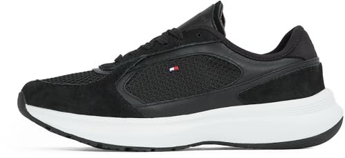 Tommy Hilfiger Damen Runner Sneaker Sporty Low Top, Schwarz (Black), 37 von Tommy Hilfiger