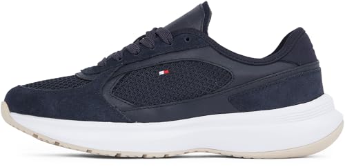 Tommy Hilfiger Damen Runner Sneaker Sporty Low Top, Blau (Space Blue), 39 von Tommy Hilfiger