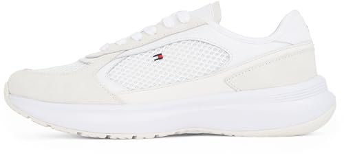 Tommy Hilfiger Damen Runner Sneaker Sporty Low Top, Weiß (White), 38 von Tommy Hilfiger