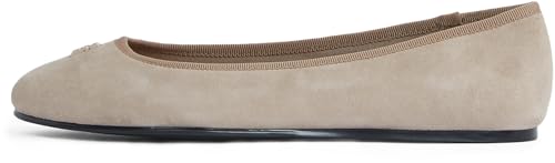 Tommy Hilfiger Damen Ballerinas Hardware aus Wildleder, Beige (Coastal Taupe), 40 von TOMMY HILFIGER
