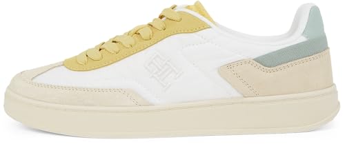 Tommy Hilfiger Damen Court Sneaker Heritage Low Top, Elfenbein (Muslin), 41 von Tommy Hilfiger