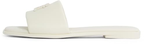 Tommy Hilfiger Damen Sandalen Logo Hardware Leather Mules, Elfenbein (Muslin), 39 von Tommy Hilfiger