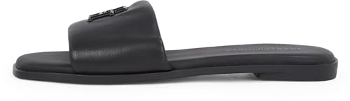 Tommy Hilfiger Damen Sandalen Logo Hardware Leather Mules, Schwarz (Black), 40 von Tommy Hilfiger