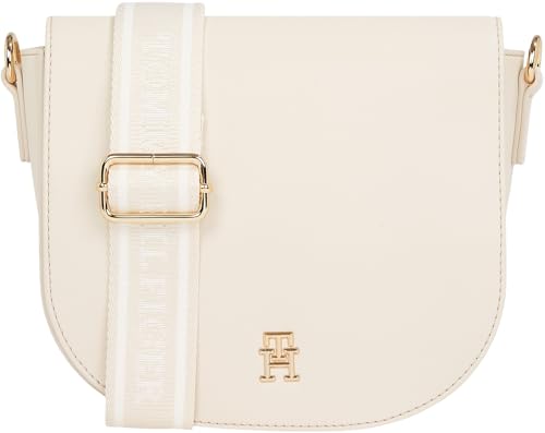 Tommy Hilfiger Damen Crossbody Bag Tasche Logotape Breiter Tragegurt, Beige (Sugarcane), Einheitsgröße von Tommy Hilfiger