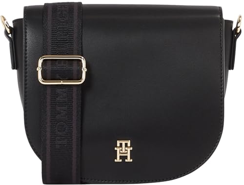 TOMMY HILFIGER Damen Crossbody Bag Tasche Logotape Breiter Tragegurt, Schwarz (Black), Einheitsgröße von Tommy Hilfiger