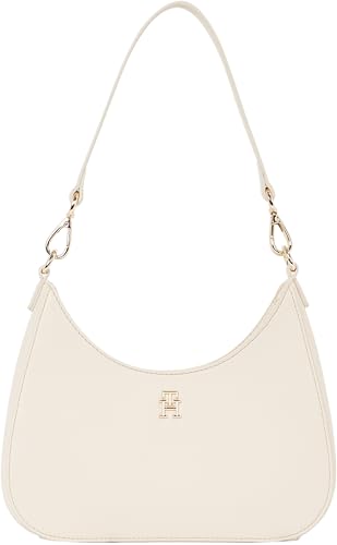 Tommy Hilfiger Damen Schultertasche Logotape mit Reißverschluss, Beige (Sugarcane), Einheitsgröße von TOMMY HILFIGER