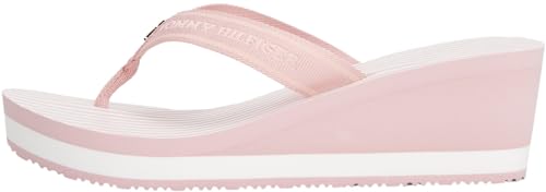 Tommy Hilfiger Damen Flip Flops Stripes mit Keilabsatz, Rosa (Foggy Pink), 38 von Tommy Hilfiger