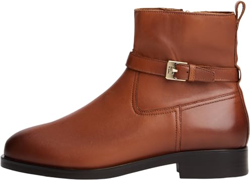 Tommy Hilfiger Damen Stiefeletten Buckle Riding aus Leder, Braun (Legacy Brown), 36 von Tommy Hilfiger