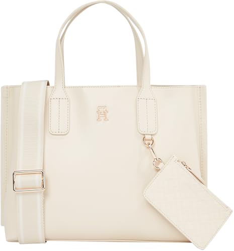Tommy Hilfiger Damen Tote Bag Tasche Distinct Mini Klein, Beige (Sugarcane), Einheitsgröße von TOMMY HILFIGER