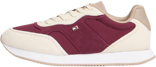 Tommy Hilfiger Damen Runner Sneaker Easy aus Wildleder, Elfenbein (Muslin), 37 von Tommy Hilfiger