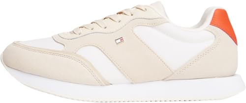 Tommy Hilfiger Damen Runner Sneaker Easy aus Wildleder, Beige (Sugarcane), 38 von Tommy Hilfiger