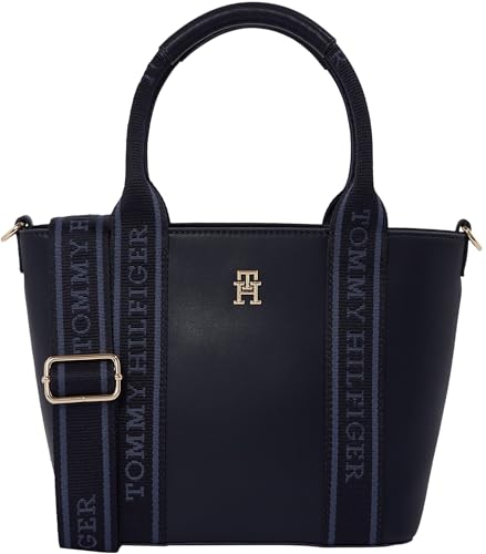 Tommy Hilfiger Damen Tote Bag Tasche Mini Logotape Klein, Blau (Space Blue), Einheitsgröße von TOMMY HILFIGER