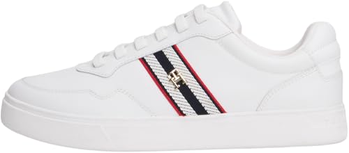TOMMY HILFIGER Damen Th Webbing Cupsole Fw0Fw09001 Low Top, White (White), 37 EU von Tommy Hilfiger