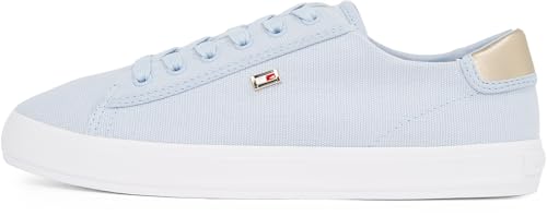 Tommy Hilfiger Damen Vulcanized Sneaker Canvas Lace Up Elegant, Blau (Breezy Blue), 38 von Tommy Hilfiger