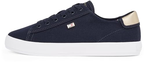 Tommy Hilfiger Damen Vulcanized Sneaker Canvas Lace Up Elegant, Blau (Space Blue), 37 von Tommy Hilfiger