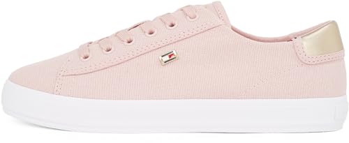 Tommy Hilfiger Damen Vulcanized Sneaker Canvas Lace Up Elegant, Rosa (Foggy Pink), 39 von Tommy Hilfiger