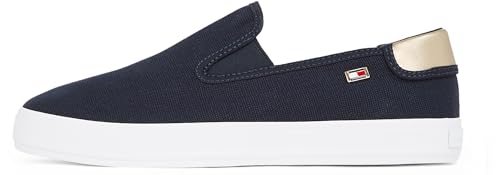 TOMMY HILFIGER Mädchen Vulc Canvas Slip-on Sneaker Fw0fw08645 Low Top, Blue Space Blue, 35 EU von Tommy Hilfiger
