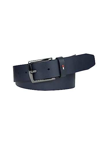 Tommy Hilfiger Herren Gürtel Adan 3,5 cm Nubuck Ledergürtel, Blau (Space Blue), 110 von Tommy Hilfiger