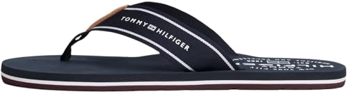 Tommy Hilfiger Herren Flip Flops Beach Sandal Breiter Zehenriemen, Blau (Desert Sky), 40 von Tommy Hilfiger