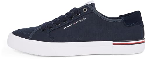 Tommy Hilfiger Herren Vulcanized Sneaker Core Corporate Canvas Low Top, Blau (Desert Sky), 40 von Tommy Hilfiger