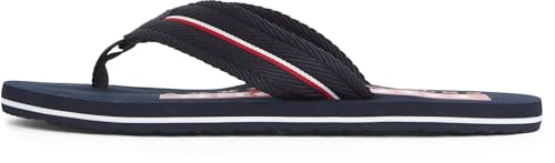 TOMMY HILFIGER Herren Flip Flops Corporate Beach Sandal Zehentrenner, Blau (Desert Sky), 42 von Tommy Hilfiger