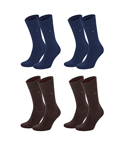 TOMMY HILFIGER Herren Classic Casual Business Socken 4er Pack (2er jeans (356)/2er braun (937), 43-46) von TOMMY HILFIGER