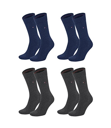 TOMMY HILFIGER Herren Classic Casual Business Socken 4er Pack (2er jeans (356)/2er anthrazit melange (030), 39-42) von Tommy Hilfiger