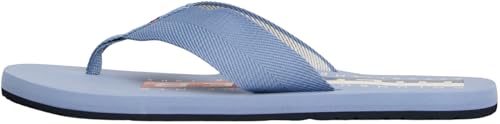 Tommy Hilfiger Herren Flip Flops Corporate Beach Sandal Breiter Zehenriemen, Blau (Brisk Blue), 48 von Tommy Hilfiger