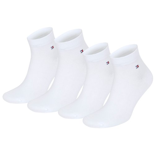 TOMMY HILFIGER Herren Flag Casual Business Quarter Socken 4er Pack (White, 39-42) von Tommy Hilfiger