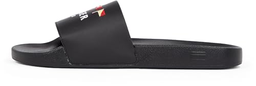 Tommy Hilfiger Herren Badeschuhe Flags mit Logo, Schwarz (Black), 40 von Tommy Hilfiger