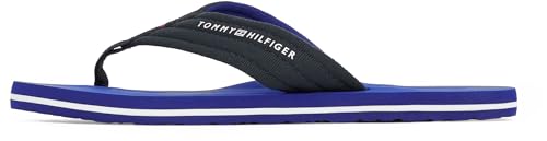 TOMMY HILFIGER Herren Flip Flops Nyc Beach Sandal mit Logo, Blau (Desert Sky), 41 von Tommy Hilfiger